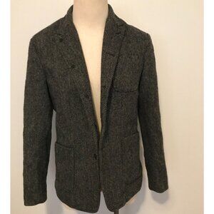 Rag & Bone Harris Tweed Men's St. Regis Gray Overcoat with Pockets - Size 42